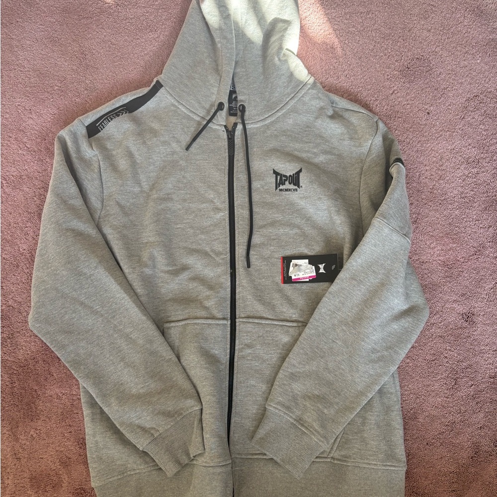 Tapout‎ Gray Zip Up Sweater Athletic Style
